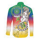 Comoros Long Sleeve Button Shirt Mongoose Lemur With Ylang Ylang