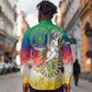 Comoros Long Sleeve Button Shirt Mongoose Lemur With Ylang Ylang