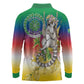 Comoros Long Sleeve Polo Shirt Mongoose Lemur With Ylang Ylang