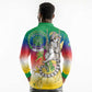 Comoros Long Sleeve Polo Shirt Mongoose Lemur With Ylang Ylang