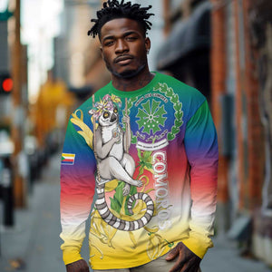 Comoros Long Sleeve Shirt Mongoose Lemur With Ylang Ylang