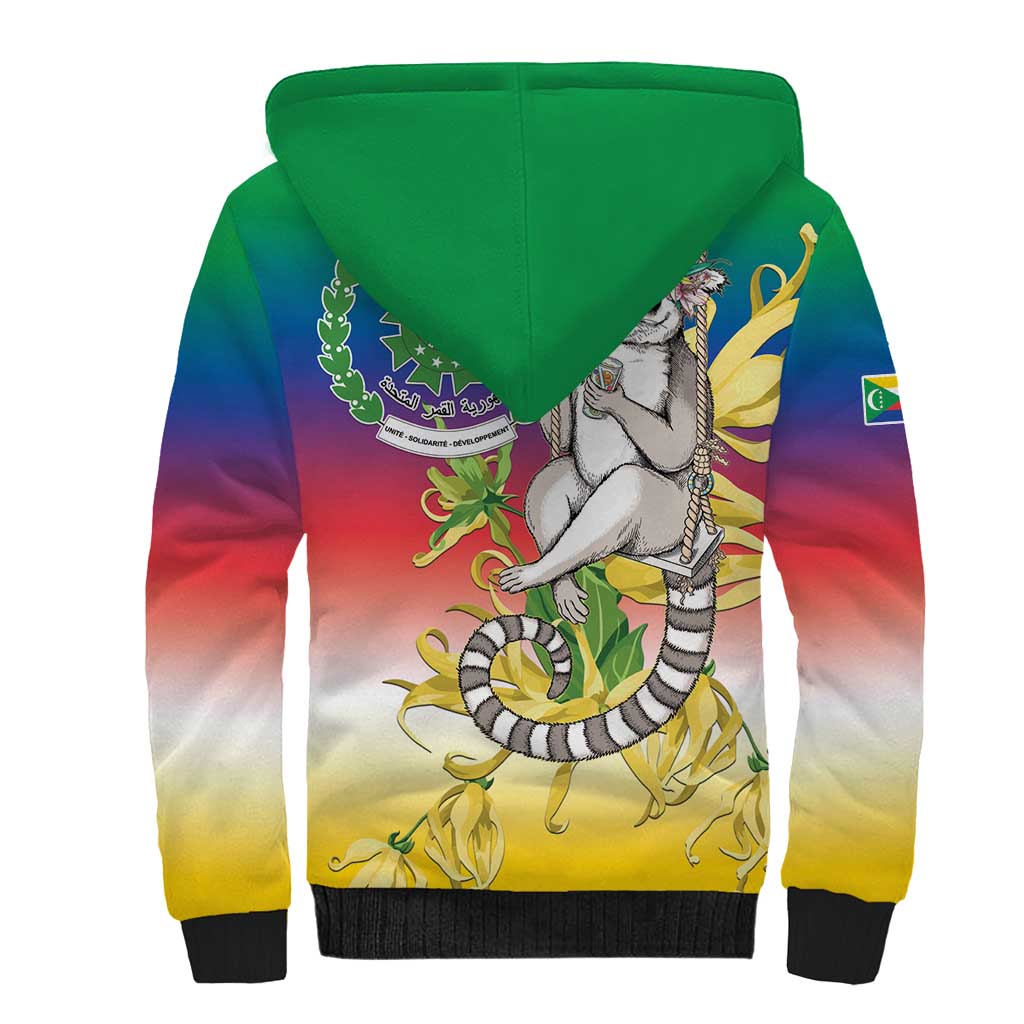 Comoros Sherpa Hoodie Mongoose Lemur With Ylang Ylang