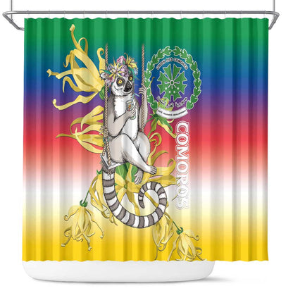 Comoros Shower Curtain Mongoose Lemur With Ylang Ylang