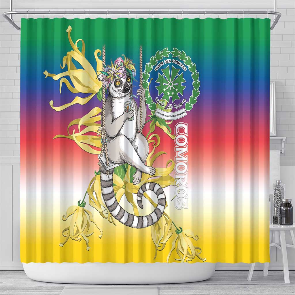 Comoros Shower Curtain Mongoose Lemur With Ylang Ylang