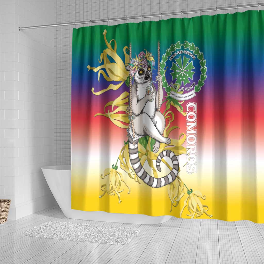 Comoros Shower Curtain Mongoose Lemur With Ylang Ylang
