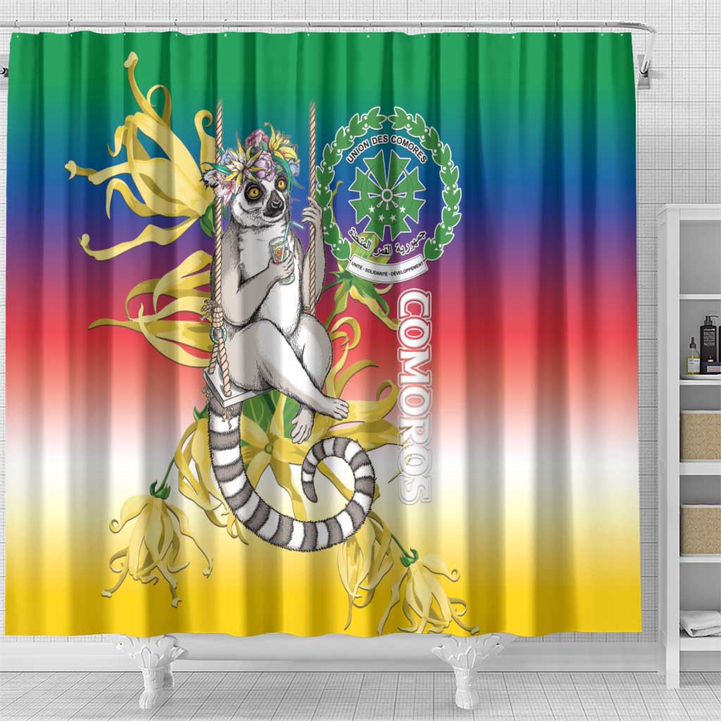 Comoros Shower Curtain Mongoose Lemur With Ylang Ylang