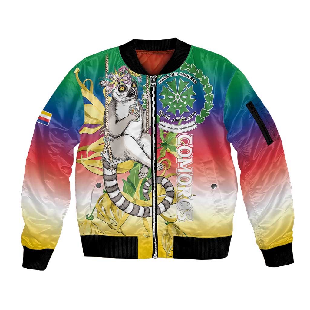 Comoros Sleeve Zip Bomber Jacket Mongoose Lemur With Ylang Ylang