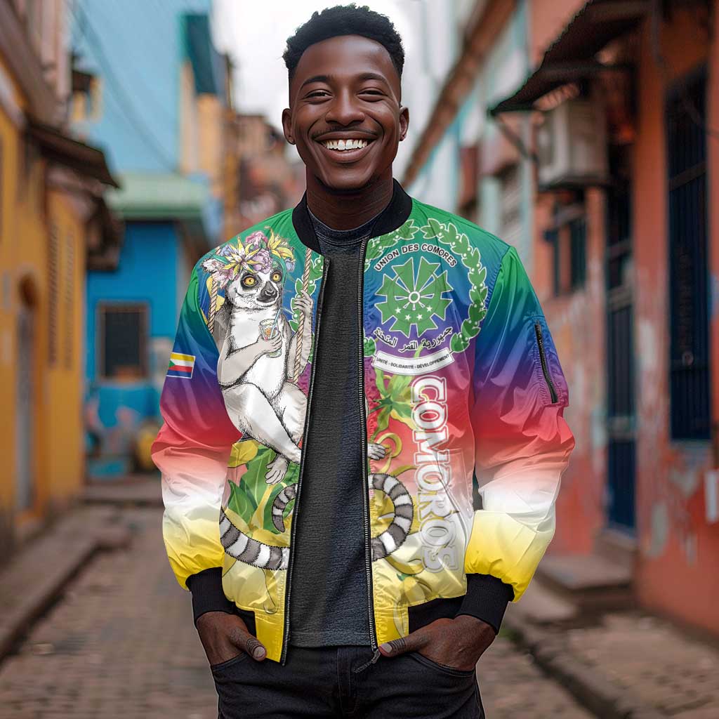 Comoros Sleeve Zip Bomber Jacket Mongoose Lemur With Ylang Ylang