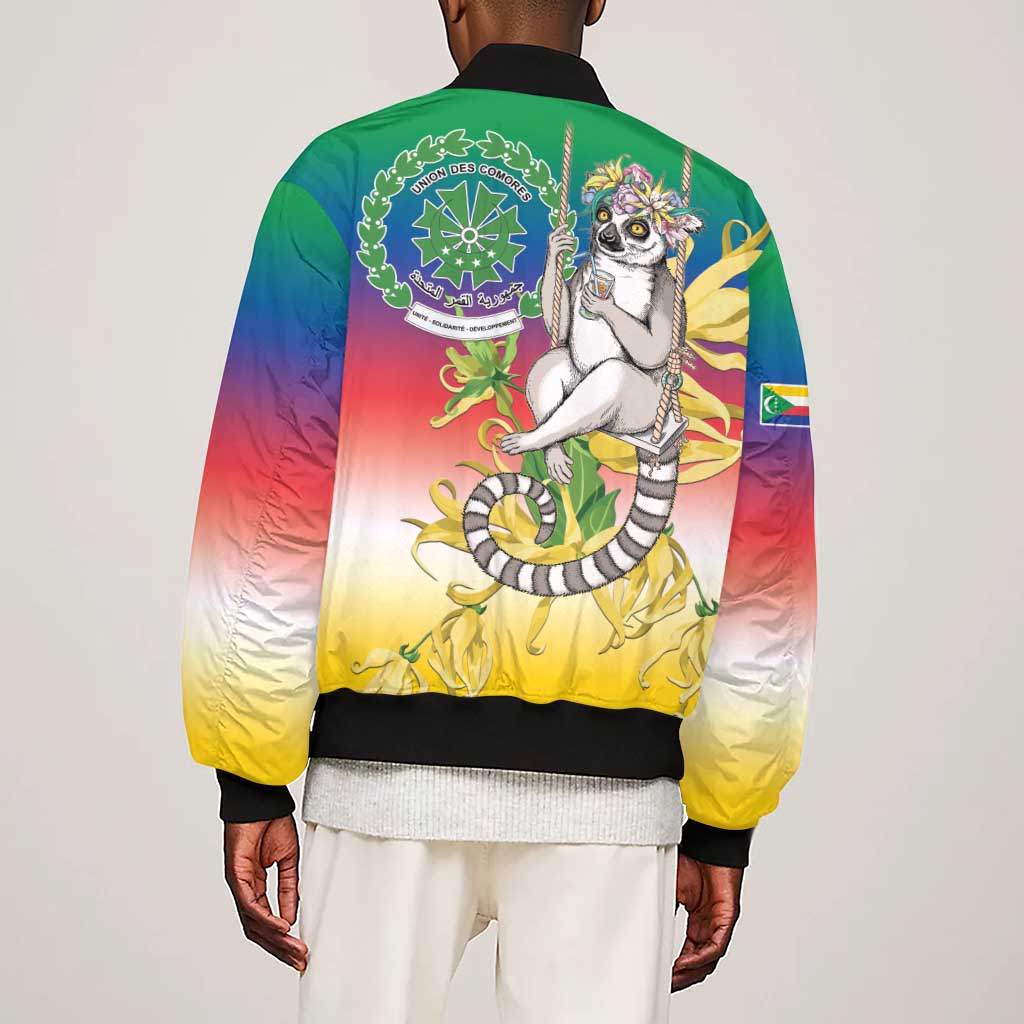 Comoros Sleeve Zip Bomber Jacket Mongoose Lemur With Ylang Ylang
