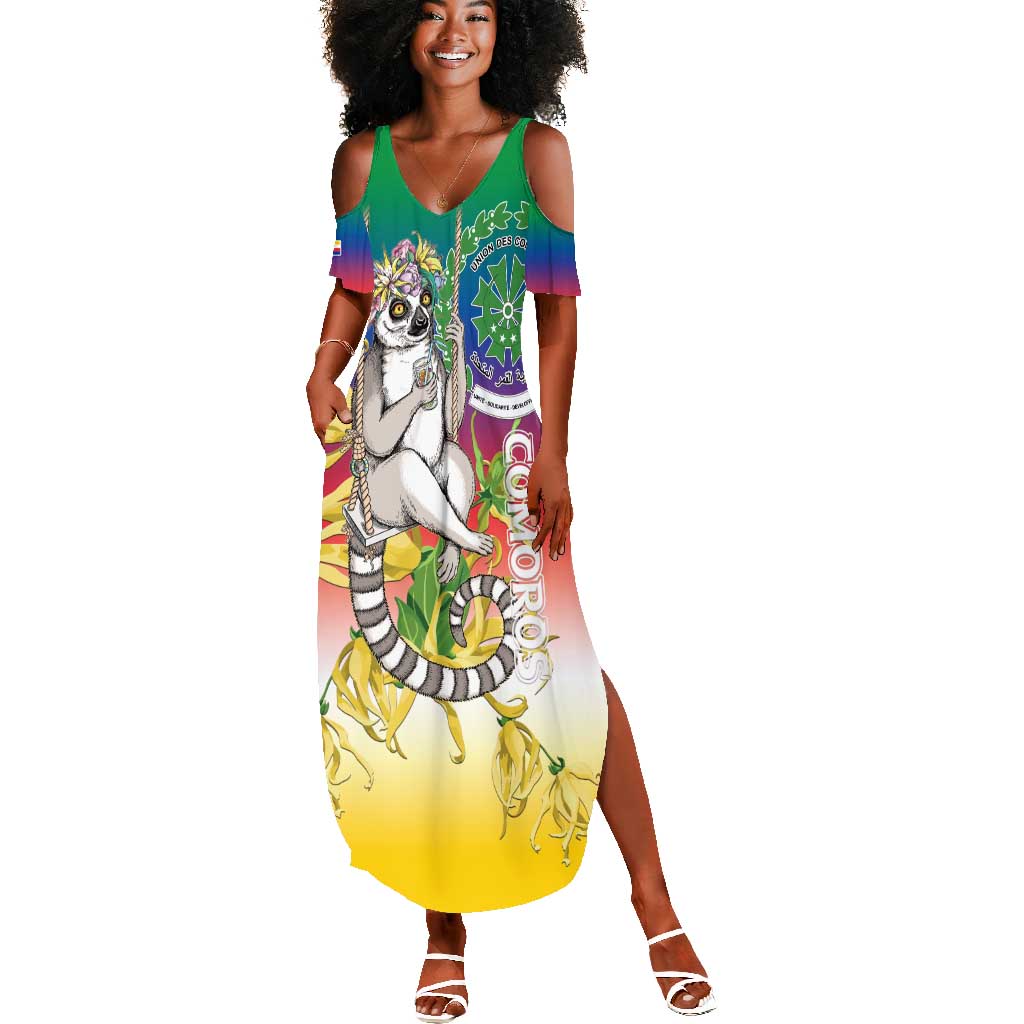 Comoros Summer Maxi Dress Mongoose Lemur With Ylang Ylang