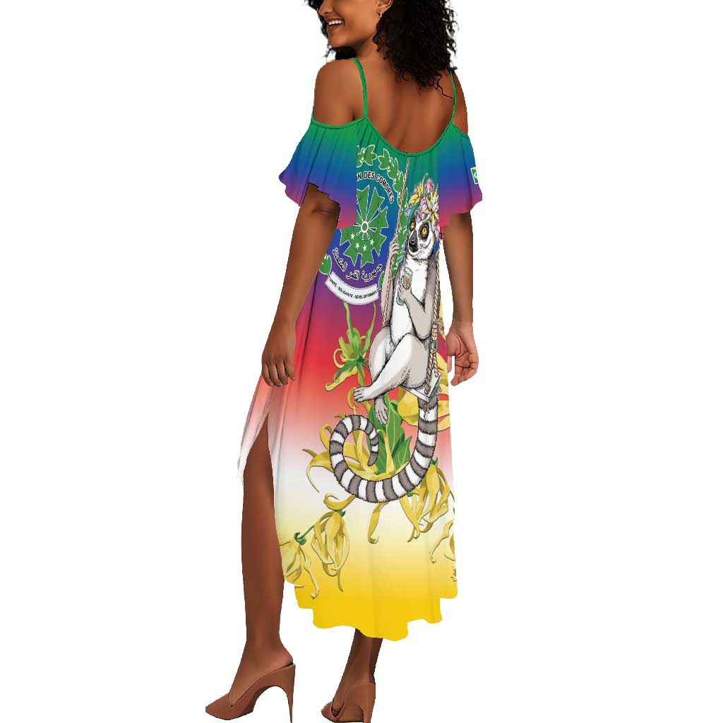 Comoros Summer Maxi Dress Mongoose Lemur With Ylang Ylang