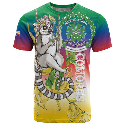 Comoros T shirt Mongoose Lemur With Ylang Ylang