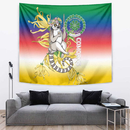 Comoros Tapestry Mongoose Lemur With Ylang Ylang