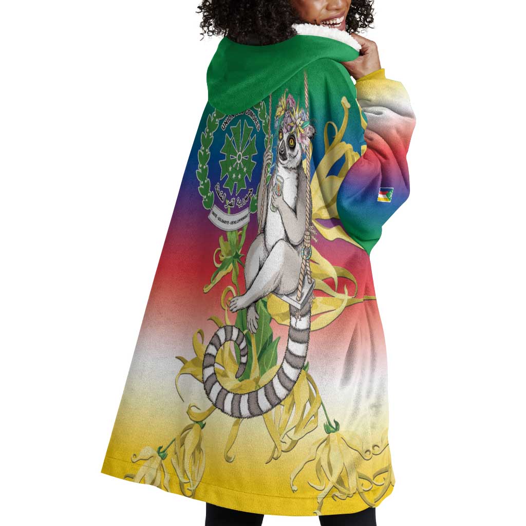 Comoros Wearable Blanket Hoodie Mongoose Lemur With Ylang Ylang