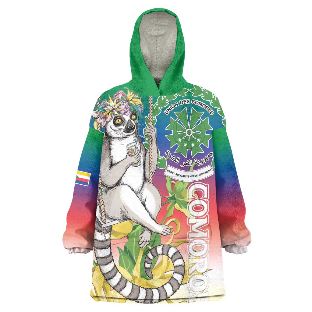 Comoros Wearable Blanket Hoodie Mongoose Lemur With Ylang Ylang