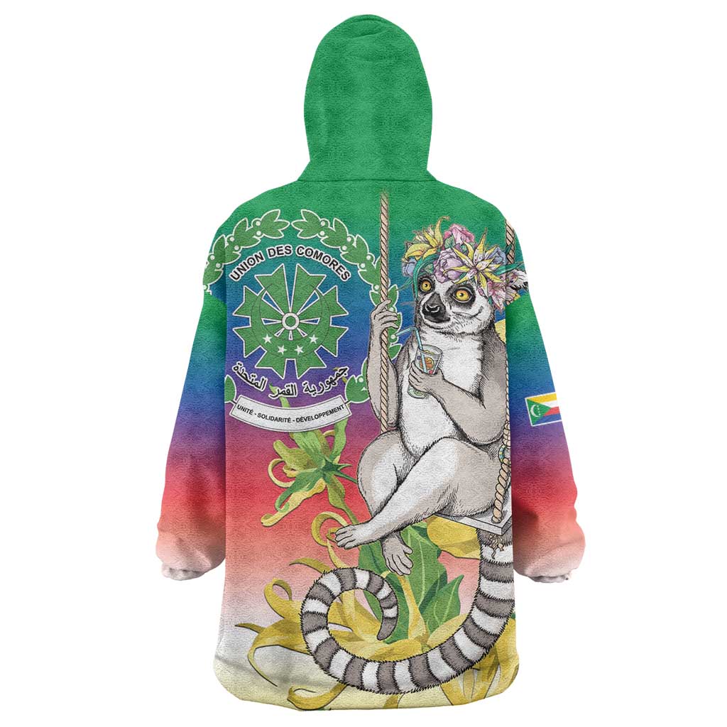 Comoros Wearable Blanket Hoodie Mongoose Lemur With Ylang Ylang