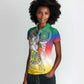 Comoros Women Polo Shirt Mongoose Lemur With Ylang Ylang