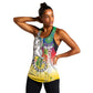 Comoros Women Racerback Tank Mongoose Lemur With Ylang Ylang