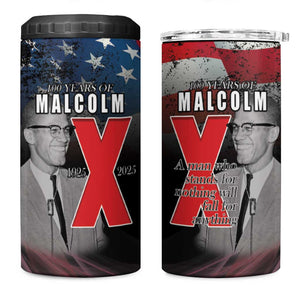 100 Years of Malcolm X 4 in 1 Can Cooler Tumbler His Legacy for Black