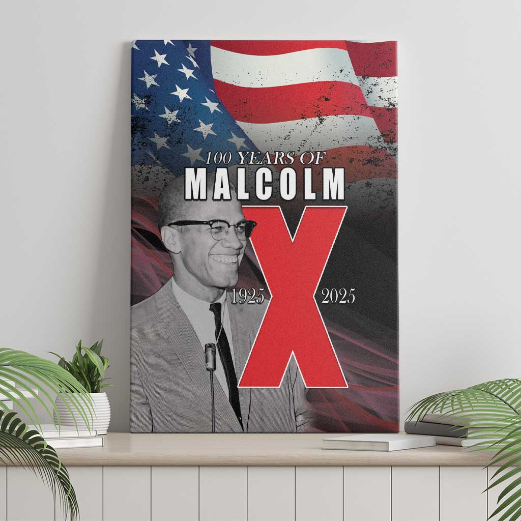 100 Years of Malcolm X Canvas Wall Art His Legacy for Black