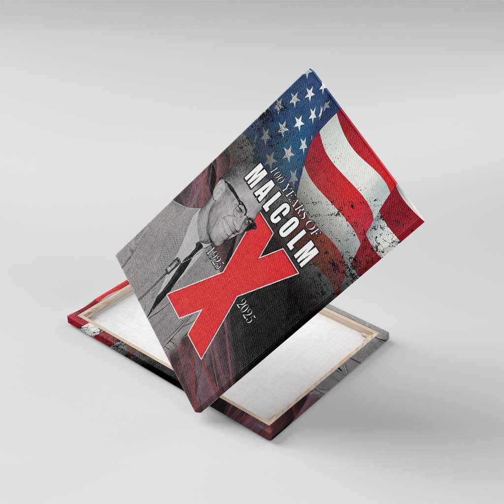 100 Years of Malcolm X Canvas Wall Art His Legacy for Black