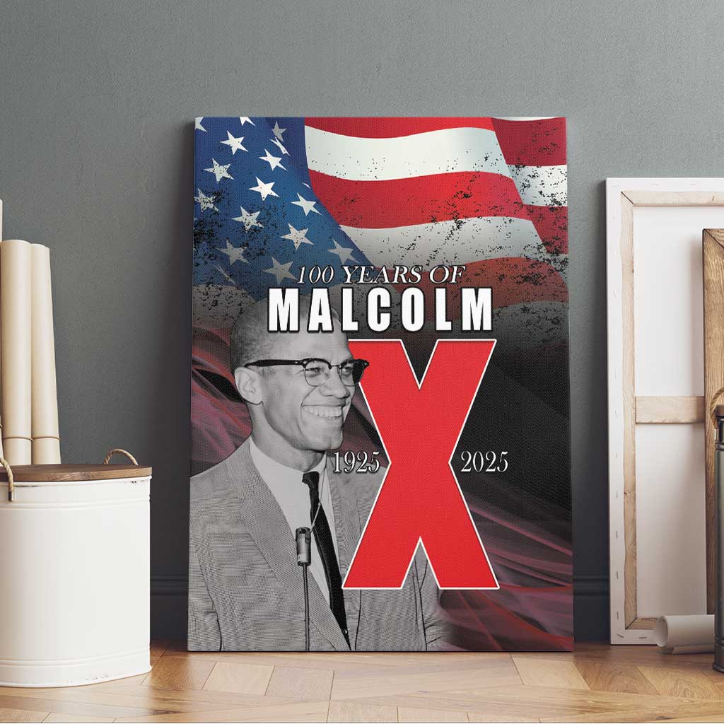 100 Years of Malcolm X Canvas Wall Art His Legacy for Black