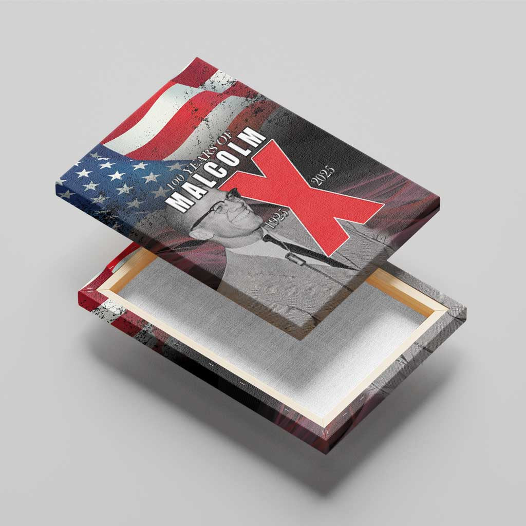 100 Years of Malcolm X Canvas Wall Art His Legacy for Black