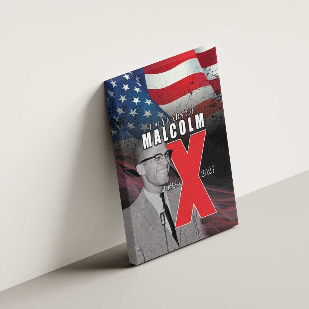 100 Years of Malcolm X Canvas Wall Art His Legacy for Black
