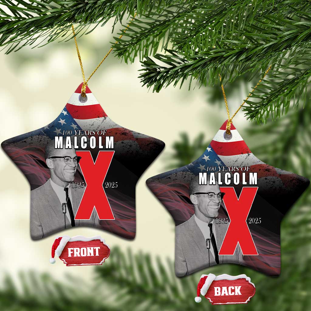 100 Years of Malcolm X Ceramic Ornament His Legacy for Black - African Pride