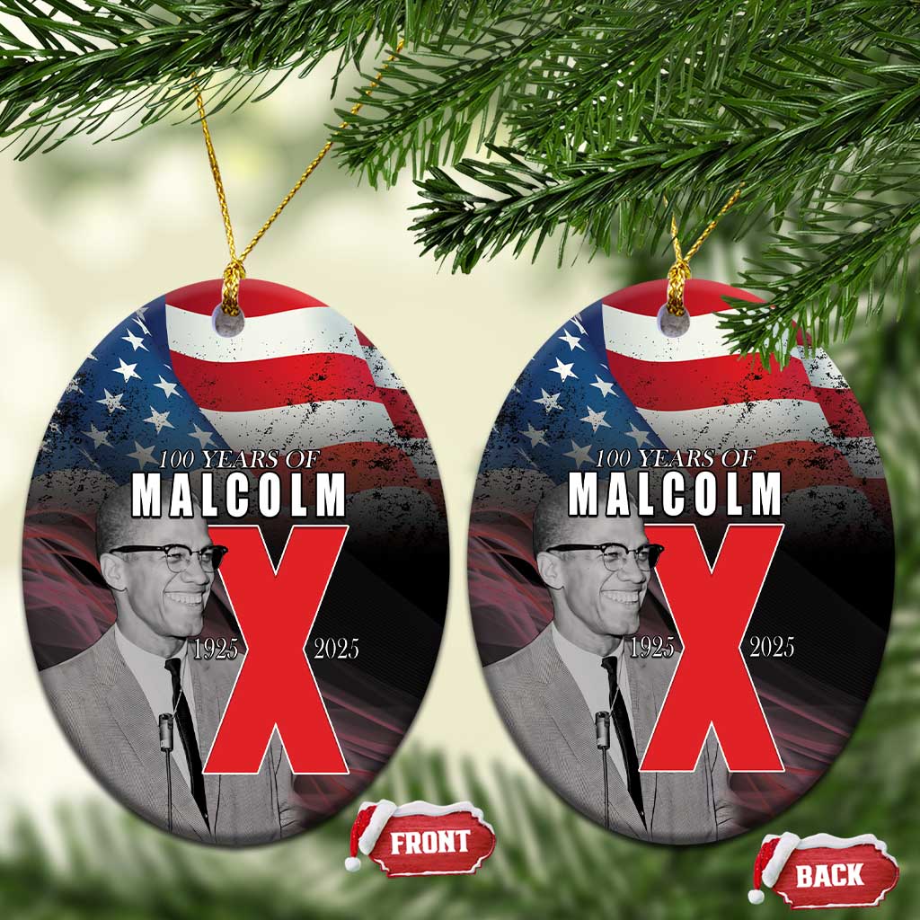 100 Years of Malcolm X Ceramic Ornament His Legacy for Black - African Pride