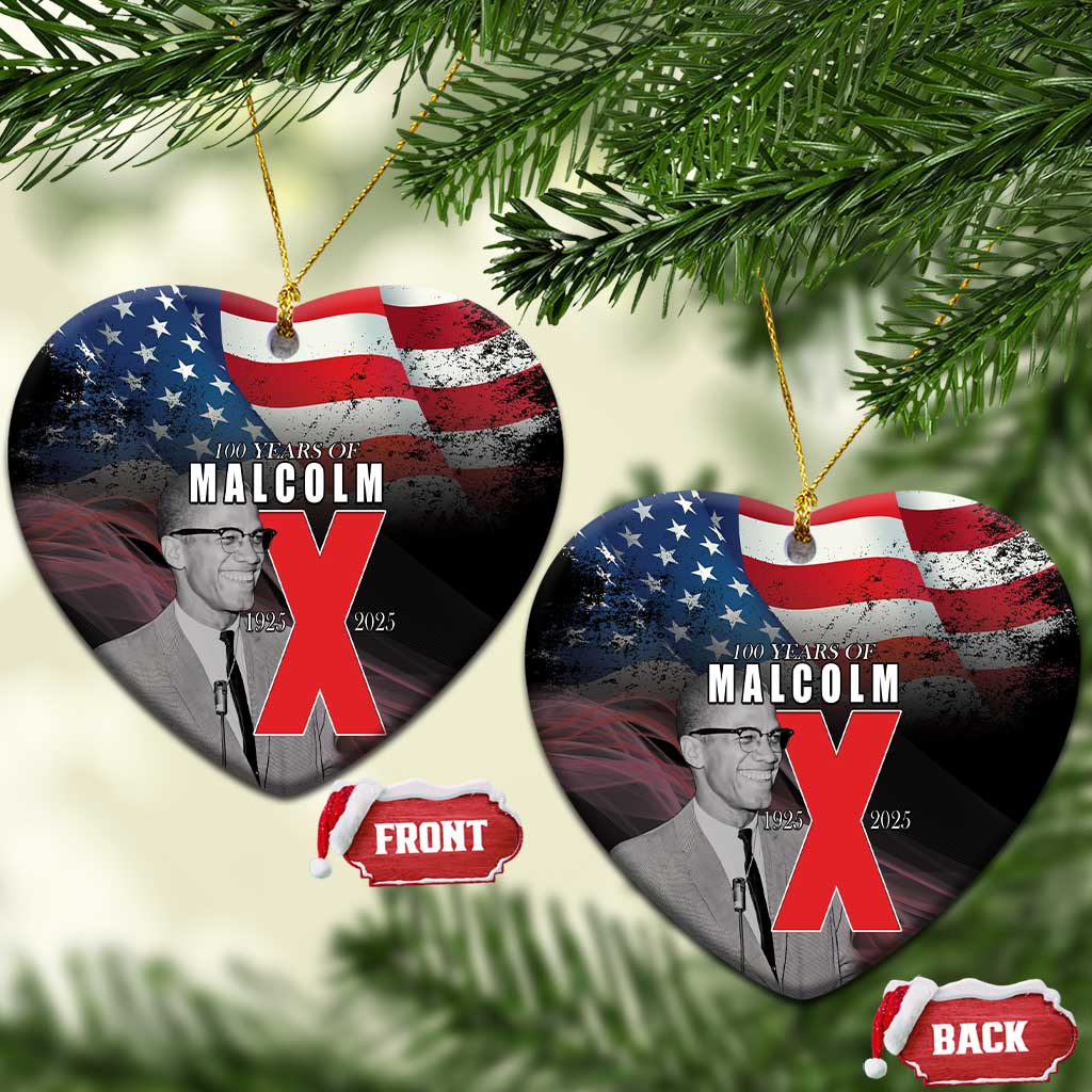 100 Years of Malcolm X Ceramic Ornament His Legacy for Black - African Pride