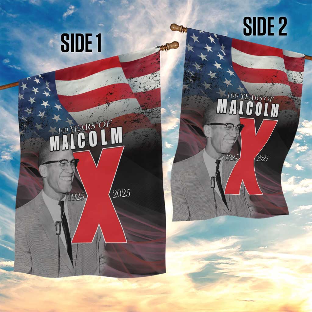 100 Years of Malcolm X Garden Flag His Legacy for Black