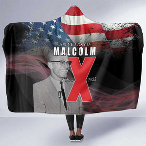 100 Years of Malcolm X Hooded Blanket His Legacy for Black