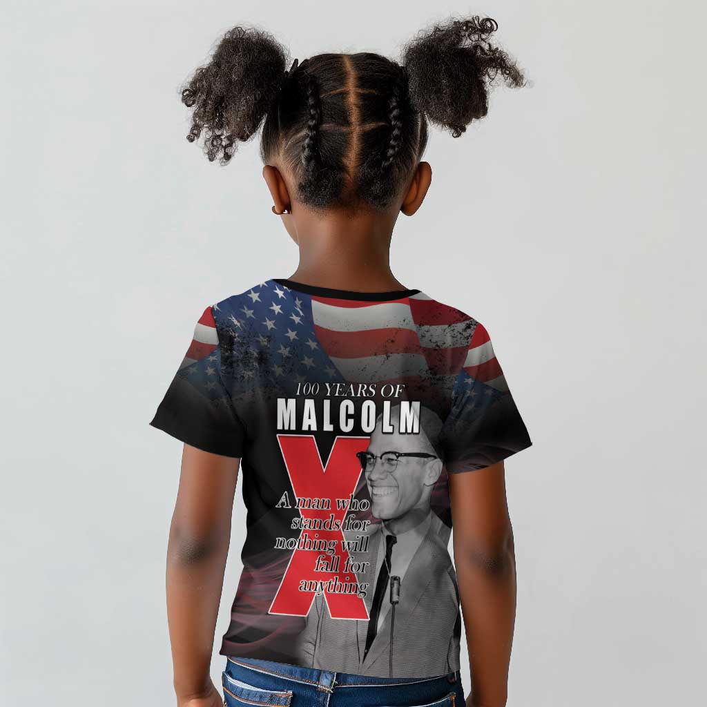 100 Years of Malcolm X Kid T shirt His Legacy for Black