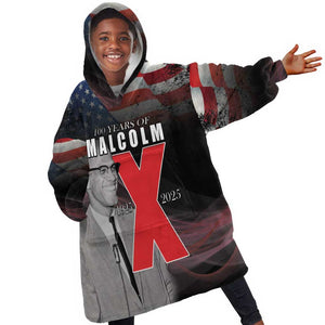 100 Years of Malcolm X Kid Wearable Blanket Hoodie His Legacy for Black