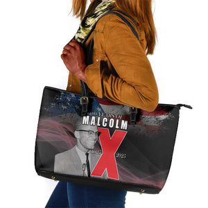 100 Years of Malcolm X Leather Tote Bag His Legacy for Black