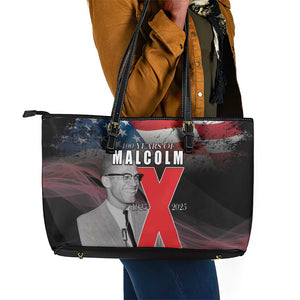 100 Years of Malcolm X Leather Tote Bag His Legacy for Black