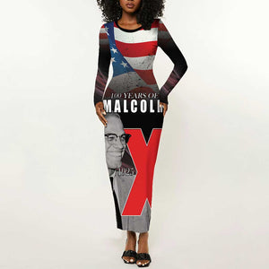 100 Years of Malcolm X Long Sleeve Bodycon Dress His Legacy for Black LT15