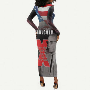 100 Years of Malcolm X Long Sleeve Bodycon Dress His Legacy for Black LT15