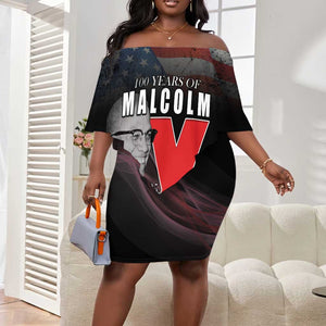 100 Years of Malcolm X Off Shoulder Short Dress His Legacy for Black