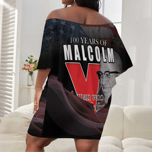 100 Years of Malcolm X Off Shoulder Short Dress His Legacy for Black
