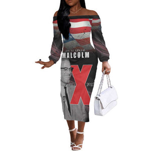 100 Years of Malcolm X Off The Shoulder Long Sleeve Dress His Legacy for Black