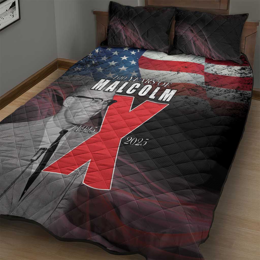 100 Years of Malcolm X Quilt Bed Set His Legacy for Black