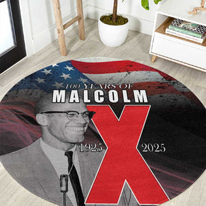 100 Years of Malcolm X Round Carpet His Legacy for Black