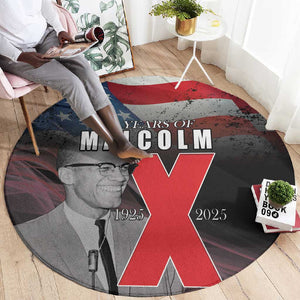 100 Years of Malcolm X Round Carpet His Legacy for Black