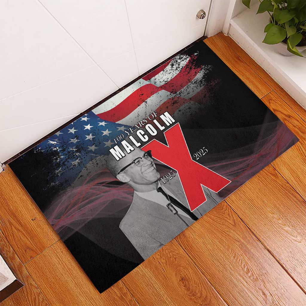 100 Years of Malcolm X Rubber Doormat His Legacy for Black