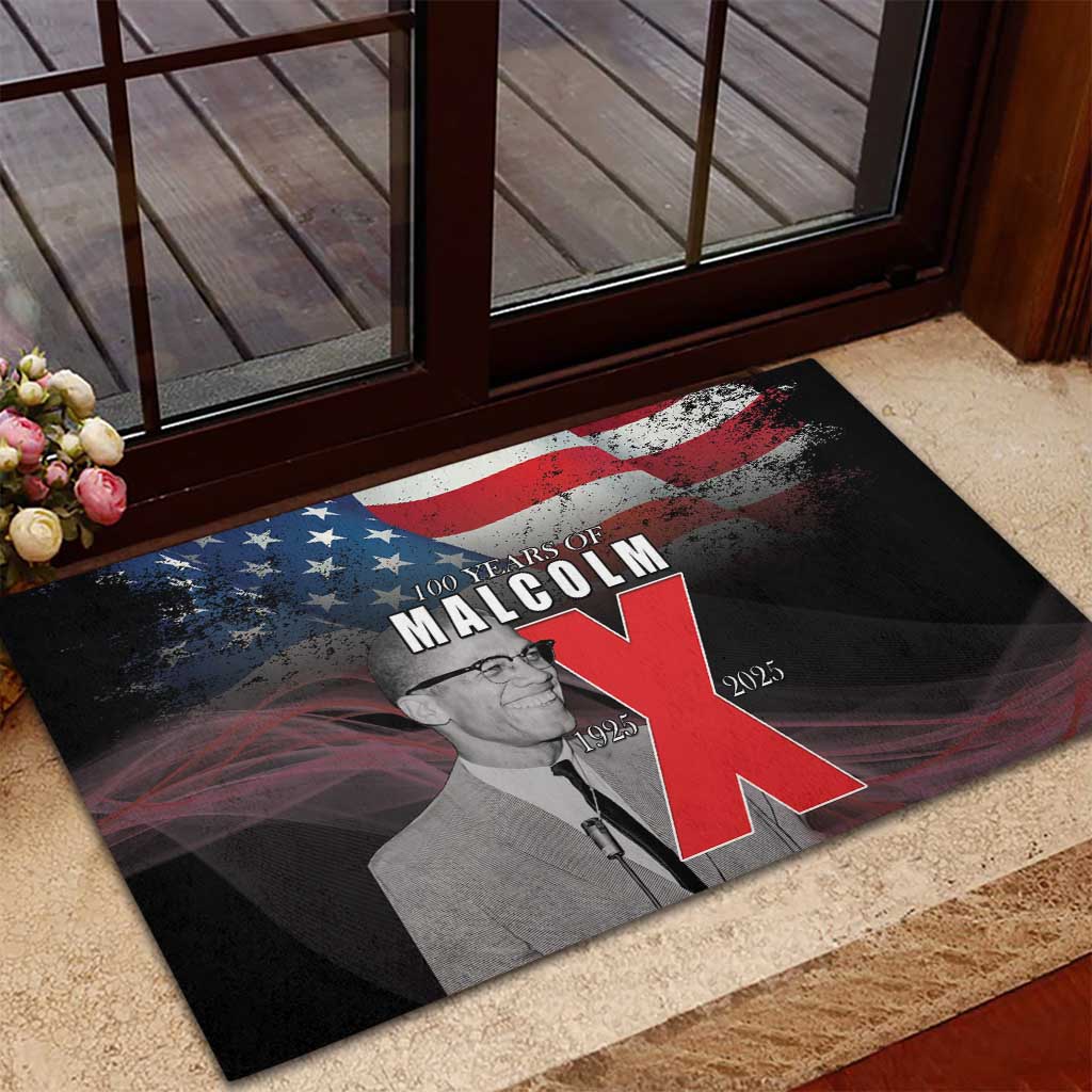 100 Years of Malcolm X Rubber Doormat His Legacy for Black
