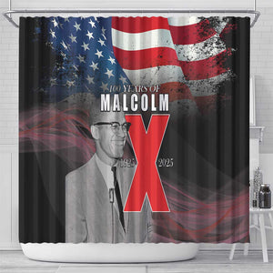 100 Years of Malcolm X Shower Curtain His Legacy for Black