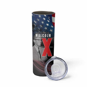 100 Years of Malcolm X Skinny Tumbler His Legacy for Black