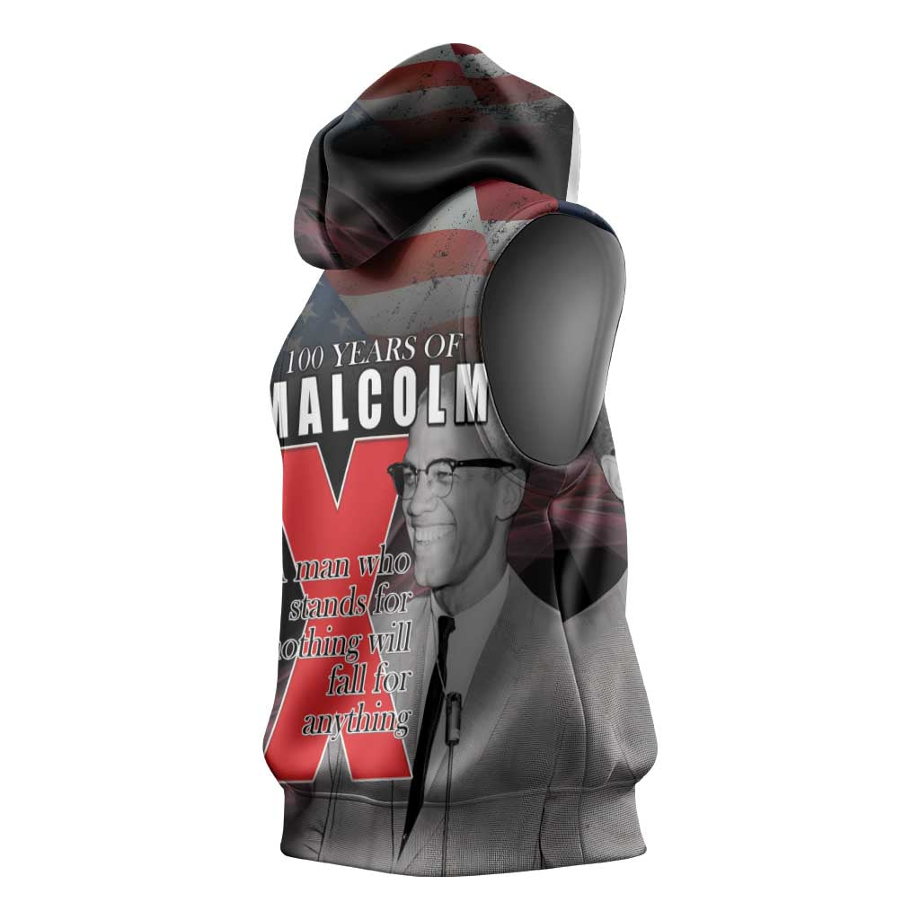 100 Years of Malcolm X Sleeveless Hoodie His Legacy for Black - African Pride